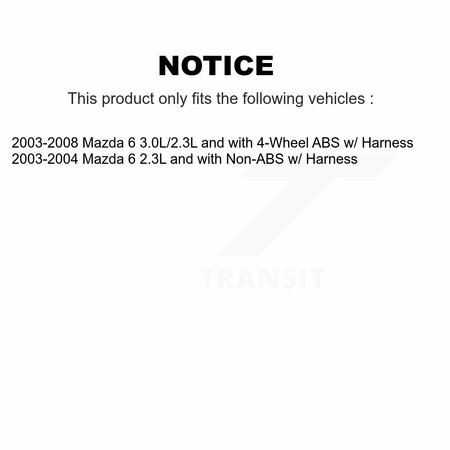 Mpulse Front Right ABS Wheel Speed Sensor For Mazda 6 w Harness SEN-2ABS1665